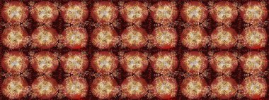 Raster illüstrasyonu. Kahverengi, kırmızı ve bej kar taneleri. Güzel tasarım. Noel için tatil tasarımı, yeni yıl moda baskıları. Kar tanelerinin soyut arkaplanlı Noel arkaplanı.