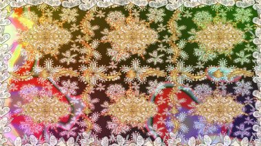 Tarafsız renklerde altın element. Antika altın tekrarlanabilir duvar kağıdı. Barok tarzında altın çiçekli süs. Damask pürüzsüz tekrarlama deseni.