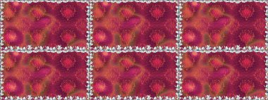 Şirin karalama çiçekleri olan kusursuz çiçek desenleri. Eskiz tarzı renklerde. Raster illüstrasyonu. El yapımı çiçek ve bitki koleksiyonu. Raster illüstrasyonu.