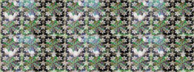 Gri renklerde bahar çiçekleri. Raster illüstrasyonu. Raster çiçek desenli ve çiçekli..