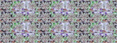 Sevimli çiçek raster deseni. Düz Çiçek Elementleri Tasarımı. Renkli Yaz Temalı Kusursuz Arkaplan. Tarafsız renklerde çiçekler.