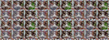 Kabile sanatı boho baskısı, klasik çiçek arkaplanı. Arkaplan dokusu, duvar kağıdı, kahverengi renkli çiçek teması. Soyut etnik raster pürüzsüz desen.