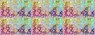 Kusursuz klasik altın desen. Raster geleneksel oryantasyon süsü. Altın elementlerle nötr renklerde altın desen.