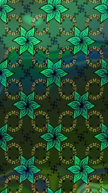 Basit bir kar tanesi. Kışın sembolü, mutlu noeller, mutlu yeni yıl kutlaması Raster illüstrasyonu. Soyut duvar kâğıdı, ambalaj dekorasyonu. Yeşil ve gri renkler üzerine resim.