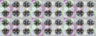 Raster illüstrasyonu. Bokeh nötr, gri, kahverengiler ve kar taneleriyle dekoratif Noel geçmişi.