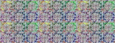 Tarafsız renklerde bahar çiçekleri. Çiçek ve yapraklı karalama şeklinde Raster çiçek deseni. Raster illüstrasyonu.