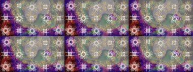 Raster grisi, nötr ve mor kar taneleri var. Raster illüstrasyonu. Güzel bir kış süsü. Kar taneleri koleksiyonu.