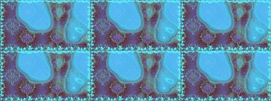 Mavi renkli çiçekler. Raster illüstrasyonu. Kusursuz. Şirin çiçek elementleri..