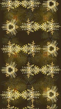 Kar taneleri arka planda. Renkli arka planda izole edilmiş kar tanelerinin düz tasarımı. Kar tanesi süsleme deseni. Kar taneleri deseni. Raster illüstrasyonu.