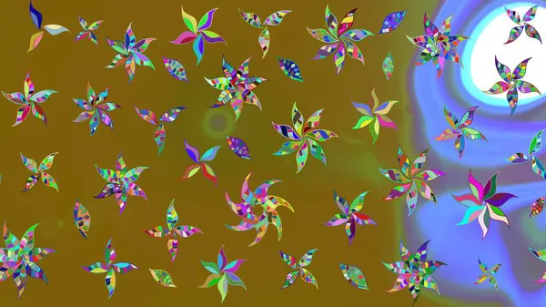 Çiçek desenli eskiz. Gömlek baskısı için çiçek boyası. Kahverengi renkte çiçekler.