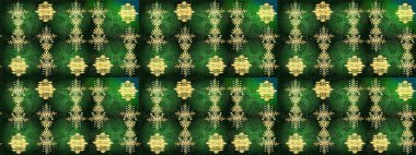 Yeni yıl kar tanesi. Yeşil, gri ve sarı renkler üzerine şirin soyut kar tanesi raster tasarımı. Düz kar karalama ikonları, kar taneleri silueti Noel afişi için, kartlar.