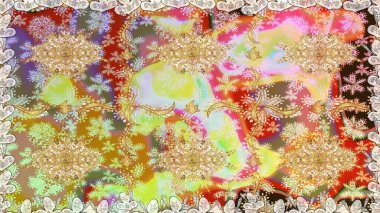 Tarafsız renklerde ve altın elementlerle geleneksel klasik altın raster deseni. Barok tarzında kusursuz bir doğulu süsü..