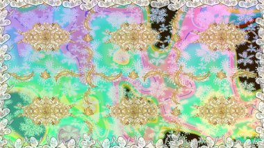 Kusursuz klasik raster nötr ve altın desenli. Klasik klasik klasik arka plan. Geleneksel oryantasyon süsü.