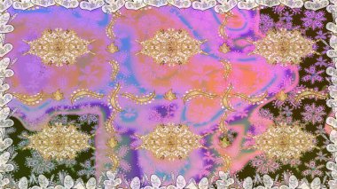 Klasik klasik klasik arka plan. Altın elementlerle nötr renklerde altın desen. Kusursuz klasik raster altın desenli. Geleneksel oryantasyon süsü.