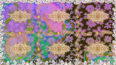 Şam, tasarım için kusursuz desen. Tarafsız renklerde, altın elementli pürüzsüz desen.