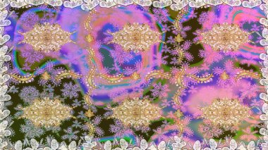 Tarafsız renklerde altın elementler. Barok tarzında kusursuz bir doğulu süsü. Geleneksel klasik raster altın pürüzsüz desen.