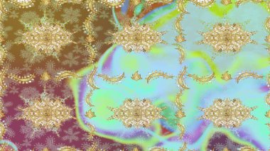 Tarafsız renklerde, altın elementlerle kusursuz desen. Kusursuz klasik raster altın desenli. Klasik klasik klasik arka plan. Geleneksel oryantasyon süsü.