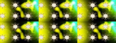 Kar taneleri arka planda. Arkaplanda soyut kar taneleri olan düz tasarım. Kar taneleri deseni. Raster illüstrasyonu. Kar tanesi süslemeli desen.