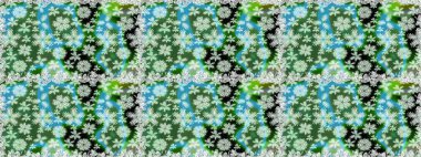 Kusursuz bir geçmişi var. Tomurcukları papatya çiçekleri olan sevimli bir çiçek deseni. Kumaş, tekstil, duvar kağıdı baskısı için. Miles Fleur, süslü püslü bir süs. Raster illüstrasyonu. Antika retro tarzı.