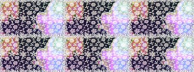 Elle boyanmış suluboya, dikişsiz çiçekler ve bitkiler. Tarafsız renklerde çiçekler.