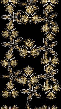 Siyah renkli çiçekler. Renkli Bahar Teması eskiz kalıbı. Sevimli çiçek raster deseni. Düz Çiçek Elementleri Tasarımı.