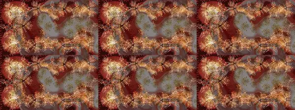 Çiçek Elementleri 'nin soyut geçmişi. Raster illüstrasyonu. Kahverengi, bej ve kırmızı renkler üzerine tasarım. Raster kış deseni.