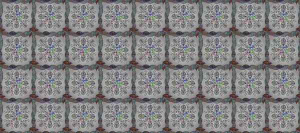 Tutku. Tarafsız, beyaz ve gri renklerde güzel bir tekstil. Çiçeklerle suluboya desenleri.