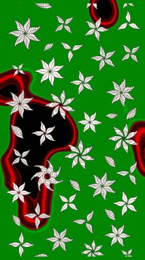 Raster Güzel kumaş deseni. Raster suluboya deseni, narin çiçekler, yeşil çiçekler, tebrik kartı şablonu..