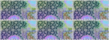 Hediye ambalaj kağıdı, tebrik kartları, posterler ve pankart tasarımı. Mavi renkli çiçekler. Raster düz çiçekleri pürüzsüz desen.