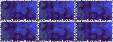 Mor renkli çiçekler. Renkli Bahar Temalı Kusursuz Arkaplan. Raster illüstrasyonunda kusursuz çiçek deseni. Düz Çiçek Elementleri Tasarımı.