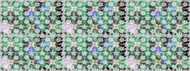 Yeşil renklerde. 3 boyutlu çiçekler, pürüzsüz. Raster illüstrasyonu.