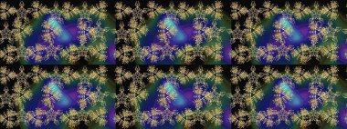 Basit bir kar tanesi. Mavi, siyah ve yeşil renklerde şirin kar taneleri. Soyut duvar kâğıdı, ambalaj dekorasyonu. Kışın sembolü, mutlu noeller, mutlu yeni yıl kutlaması Raster illüstrasyonu..