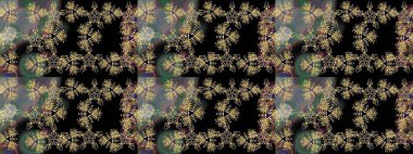 Siyah renklerde. Raster illüstrasyonu. Çiçekli güzel suluboya desen.