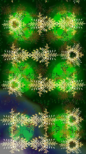 Raster illüstrasyonu. Soyut mandala ya da tuhaf kar tanesi çizgisi sanat tasarımı. Renkli arka planda izole tatlı kar taneleri.