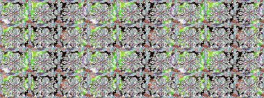 Rengarenk çiçekleri ve doğal renklerde yaprakları olan harika, pürüzsüz çiçek deseni. Moda baskıları için zarif bir şablon. Modern çiçek arkaplanı. Halk stili.