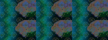 Küçük çiçekli basit, dikişsiz desen. Mavi, yeşil ve kahverengi renklerde şirin çiçekler. Moda baskısı, albüm, ambalaj kağıdı ve duvar kağıdı için zarif dekoratif süslemeler. Raster çizimi..