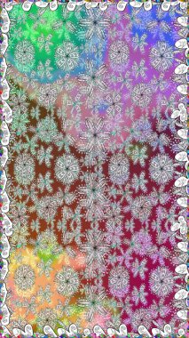 Kumaş desenli papatya çiçeği detayı. Tarafsız renklerde çiçekler.