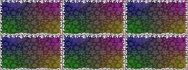 Yeşil kıvırcık çiçekler yeşil renkte şekillenir. Raster illüstrasyonu. Klasik çiçek tasarım elementleri.