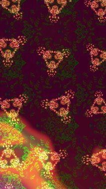 El çizimi Raster çizimi. Çizim çiçek deseni duvar kağıdı, web sitesi arka planı, ambalaj kağıdı, davetiye, broşür, afiş veya web sitesi için kullanılabilir. Parlak elementlerin.