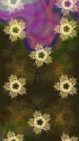 Kahverengi, gri ve yeşil renklerde şirin soyut kar tanesi raster tasarımı. Düz kar karalama ikonları, yılbaşı afişi için kar taneleri silueti, kartlar. Yeni yıl kar tanesi.