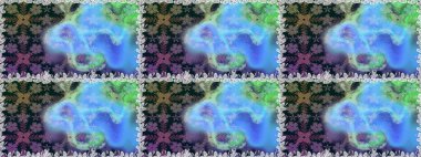 Elle çizilmiş. Doodle çiçekler ve dalları, otlar ve çiçekler. Güzel kumaş deseni. Raster illüstrasyon.