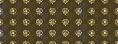 Kusursuz klasik altın desen. Raster geleneksel oryantasyon süsü. Altın desenli kahverengi, yeşil ve gri altın elementlerle.