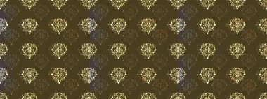 Kusursuz klasik altın desen. Raster geleneksel oryantasyon süsü. Altın desenli kahverengi, yeşil ve gri altın elementlerle.