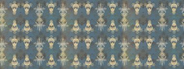 Raster illüstrasyonundaki çiçek desenli çizim. Tarafsız, gri ve kahverengi renkte çiçekler.