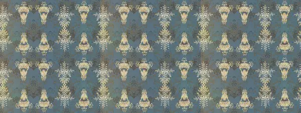 Raster illüstrasyonundaki çiçek desenli çizim. Tarafsız, gri ve kahverengi renkte çiçekler.