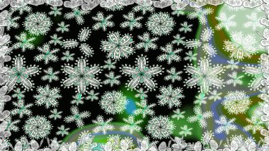 Soyut çiçek desensiz arkaplan. Siyah renklerde. Küçük çiçekteki sevimli çiçek deseni. Raster deseni. Raster illüstrasyonu.