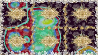 Kahverengi renklerde altın desenler ve altın elementler. Geleneksel oryantasyon süsü. Kusursuz klasik raster altın desenli. Klasik vintage arkaplan.