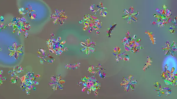 Ağaç dallı bahar çiçekleri ile desen, çiçek silueti ile gri renkler. Raster deseni.