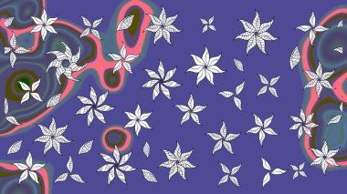 Çiçeksel elementlerle süslenmiş zarif raster dokusu. Küçük çiçekte hoş bir çiçek deseni var. Parlak çiçekli menekşe renkleri üzerine soyut çizim deseni.