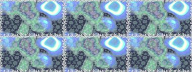 Düz Çiçek Elementleri Tasarımı. Raster Modaya uygun kumaş deseni. Mavi renkli şirin çiçek deseni. Renkli Bahar Teması Kusursuz Arkaplan.